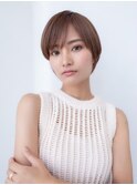 大人かわいい前髪セシルカットココアブラウンフリンジウェーブ