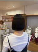 ツヤ髪ボブ×20代ナチュラルブラックカラー