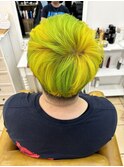 ライムグリーン×イエロー【広島派手髪】【広島ハイトーン】