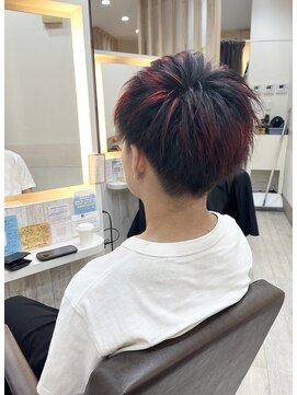 フゥカ 類家店(fuka) レッドハイライト　メンズカラー　八戸