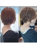 ショートボブ髪型40代50代60代前髪あり前髪なし【橋本】