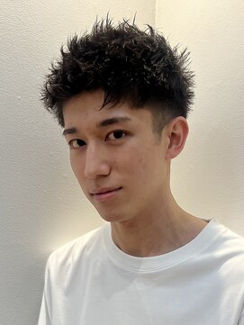 ヘアカロン 熊本本店(Hair CALON) メンズカットスパイキーショートソフモヒベリショ短髪熊本下通