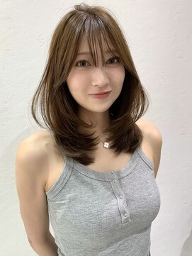 ロンドイディールバンダイ 新潟万代(Lond ideal) 前髪イメチェンアンブレラカラーウェーブパーマ風こなれミディ