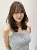 前髪イメチェンアンブレラカラーウェーブパーマ風こなれミディ