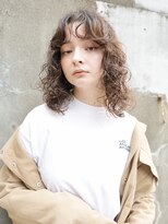エムスラッシュ アヴェダ 自由が丘(M.SLASH AVEDA)&nbsp;前髪パーマ/波巻きパーマ/大人可愛い/センターパート/自由が丘