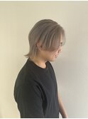 マッシュウルフ/センターパート/アッシュベージュ