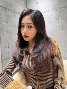 ロール 博多(Role) ブリーチなしチェリーブラウン髪質改善イルミナカラー韓国/博多