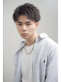 ツイストスパイラルパーマ×アップバングショート