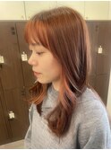 インナーカラー！オレンジベージュ