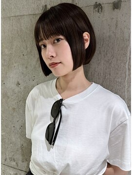 サイン 渋谷(SIGN) 韓国ボブハッシュカットレイヤーカットグレージュブリーチ無し