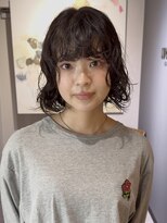 ノラ ギンザ(NORA GINZA)&nbsp;ボブパーマゆるめパーマウルフパーマミディアムパーマ銀座暗髪