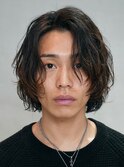 渋谷メンズパーマサーフカール波巻きパーマセンターパートウルフ