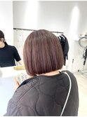 ストレートパーマ縮毛矯正ダークパープル夏ミルクブラウン[用賀]