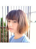 シンプルボブ＋アッシュベージュ