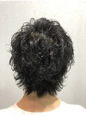 マッシュウルフ無造作パーマ