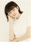 黒髪/グレーベージュ/レイヤーロング/前髪パーマ[新宿駅]