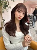 韓国ヘア/顔まわりカット/前髪あり/くびれヘア