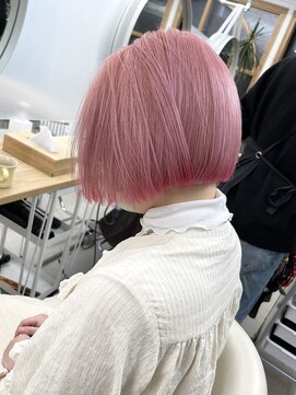 イェッカ パビル(YECCA pabil) ピンク×ピンク 裾カラー