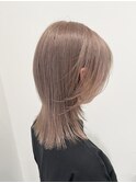 ウルフレイヤーカットピンクベージュ