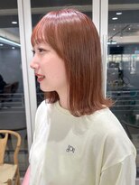 ガーデンヨコハマ(GARDEN YOKOHAMA) 暖色オレンジミディアムボブブリーチ小顔カットシアーベージュ冬