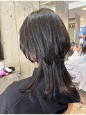 ツヤ髪クラゲヘアー小顔レイヤーカット透明感黒髪20代30代