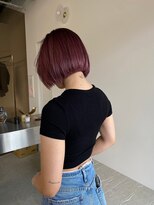 ステン(sten)&nbsp;切りっぱなしボブ/ワインレッド/ボルドーカラー/ミニボブ