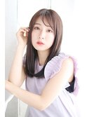 透け感バングのナチュラルストレート