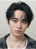 仙台センターパートフェザーパーマシャドウパーマ刈り上げ30代