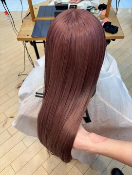 ユニ バイ マグ 長野店(Uni.by Mag) " 透け感抜群" ダブルカラー ミルクティーピンクベージュ