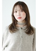 韓国風レイヤーカット/マロンブラウン/シースルーバング