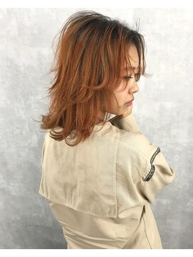 フォーク(FOLK) 恵比寿 _ 外国人風 グラデーションカラー オレンジ