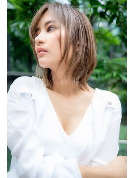 オースティン 門前仲町(AUSTIN) 大人かわいい前髪セシルカットココアブラウンフリンジウェーブ