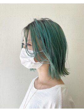 ピエドプールポッシュ(PiED DE POULE POCHE) Green×切りっぱなしBob