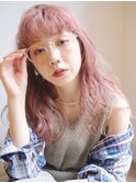 ばさばさウェーブ_チェリーブラウンフェミニンロング_28633