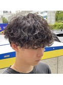 刈り上げなしマッシュ×波巻きパーマ/メンズパーマ