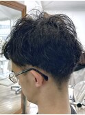 MEN'S HAIR  センターパート　ツイストスパイラル　コンマヘア