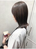 【トレンド】暗髪　透明感グレーベージュカラー　ミディアムヘア