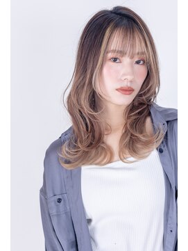 ブリング バイ スノードロップ 吉祥寺(BRING by Snowdrop) 黒髪/グレーベージュ/レイヤーロング/前髪パーマ/吉祥寺