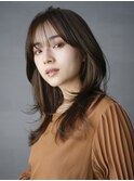 レイヤー_グレーベージュレイヤーロング前髪パーマ_29614