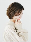 切りっぱなしボブ美髪ピンクブラウン逆三角ベース四角卵形丸型