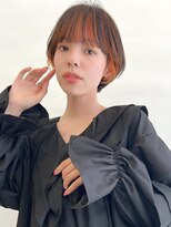 ラパンセ ブルー(LA PENSEE BLEU)&nbsp;【LA PENSEE】大人かわいいショート インナーカラー オレンジ