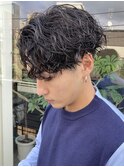 ツイストスパイラルパーマメンズパーマ波巻きパーマツーブロック