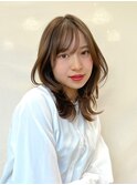 流し前髪×ふんわりミディ
