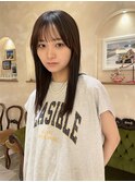 #セミロング・暗髪・レイヤー・髪質改善・コスメストレート