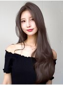 ラベンダーブラウンくびれヘアモテ髪オフィスヘア美髪