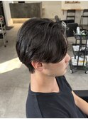 メンズカットパーマニュアンスパーマセンターパートダウンパーマ