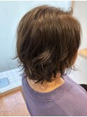 ゆるウェーブ,ニュアンスカール,ショートパーマ,ベージュ/草加