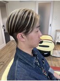 ホワイトブロンド×メンズショート