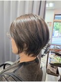 ミルクティーベージュ×ショートボブ