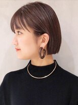 ラベンダーベージュボブ_毛先パーマことりベージュ_ba259813